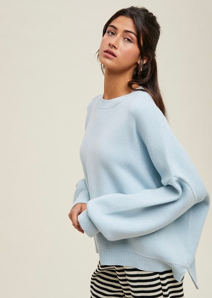 Just My Type Baby Blue Crew Neck Sweater