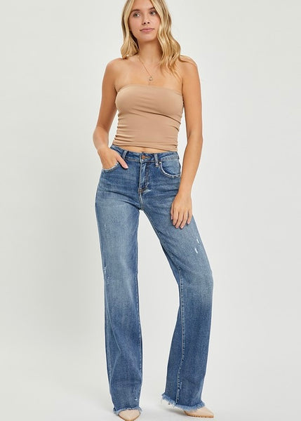 Avery High Rise Dark Straight Jean