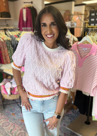 What About Me? Pink Textured Top