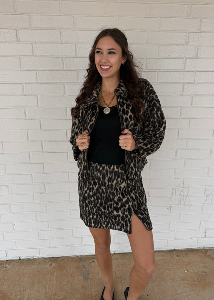 It's All About Me Leopard Print Mini Skirt