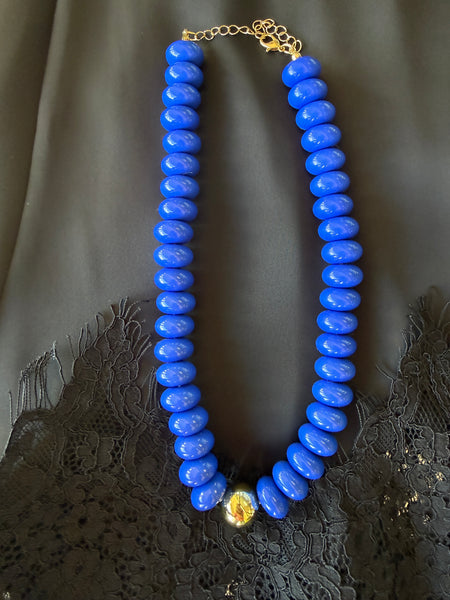 Game Day Candy Beaded Necklaces: Royal Blue