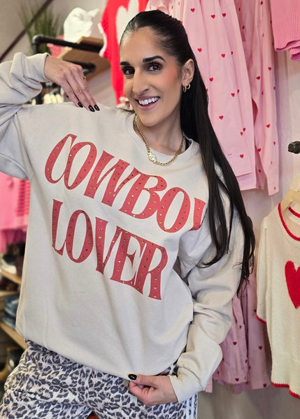 Cowboy Lover Rhinestoned Sweatshirt