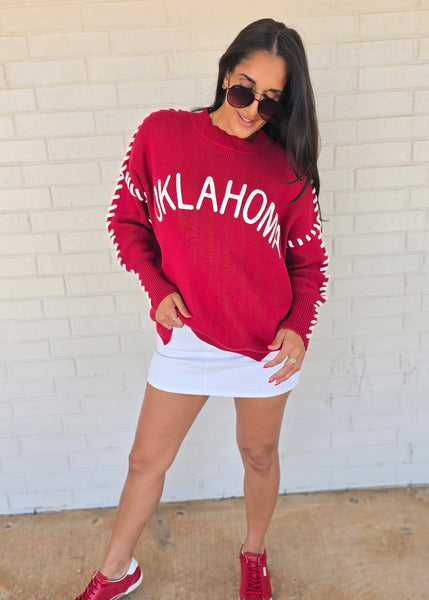 Oklahoma Game Day Red Sweater