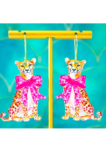 Animal Earrings Cheetah Bow Earrings