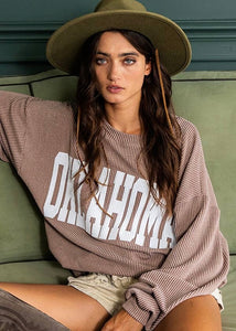 'OKLAHOMA' Mocha Oversize Sweatshirt