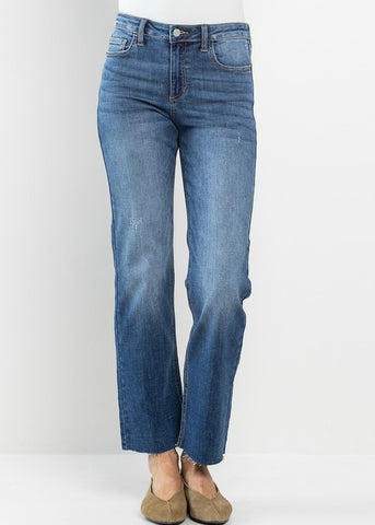 Jess Mid Rise Straight Cropped Jeans