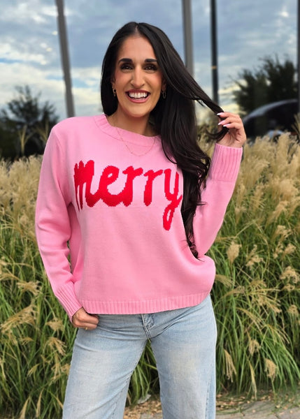 Pink/Red "Merry" Sweater
