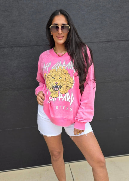 Def Leppard Love Bites Pink Sweatshirt