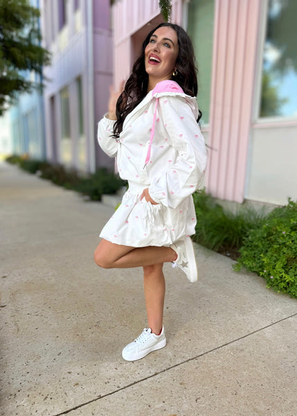 Bubbles And Bows Windbreaker & Bubble Hem Mini Skort