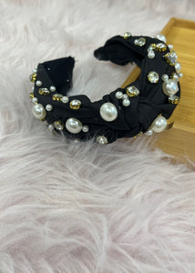 Black Crystal & Pearl Headband