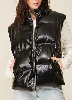 Calling Home Black  Puffer Vest