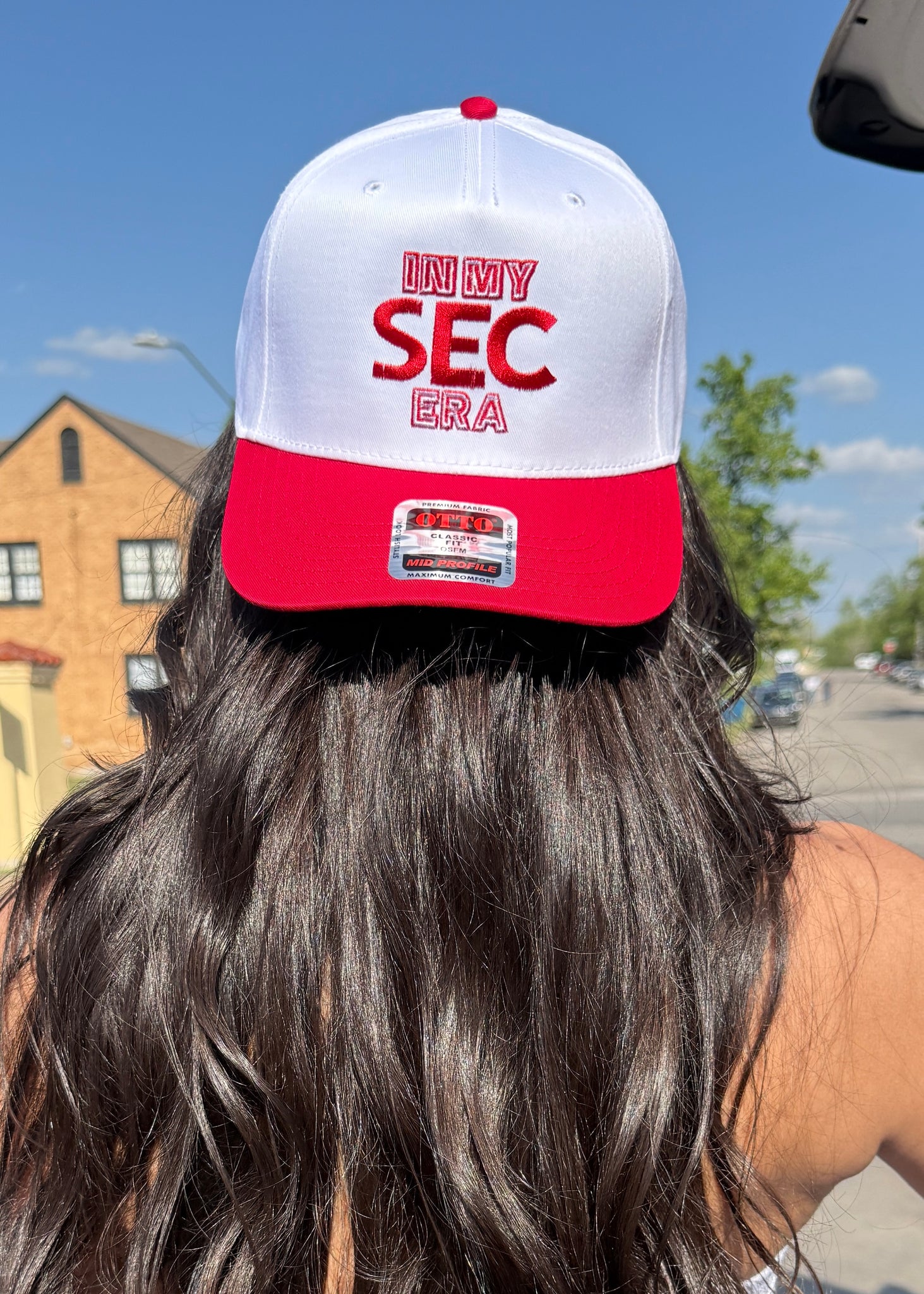 "In My SEC Era" Red & White Canvas Hat