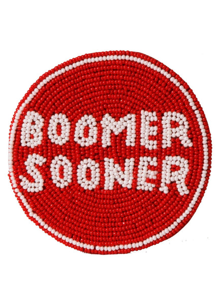Boomer Sooner Beaded Button