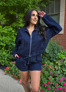 Give Grace Polka Dot Denim 2 Pc Set
