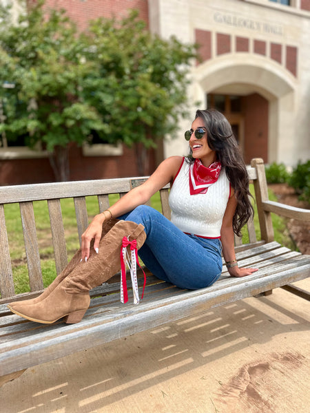 Game Day Bandana Scarf - Crimson Horse & Boots