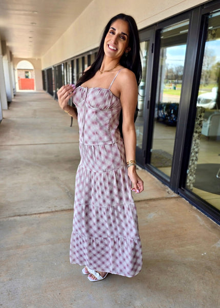 Viola Plaid Cami & Maxi Skirt Set