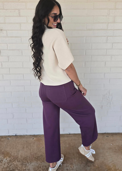 No Bother Cream Ribbed Mock Neck Sweater Top