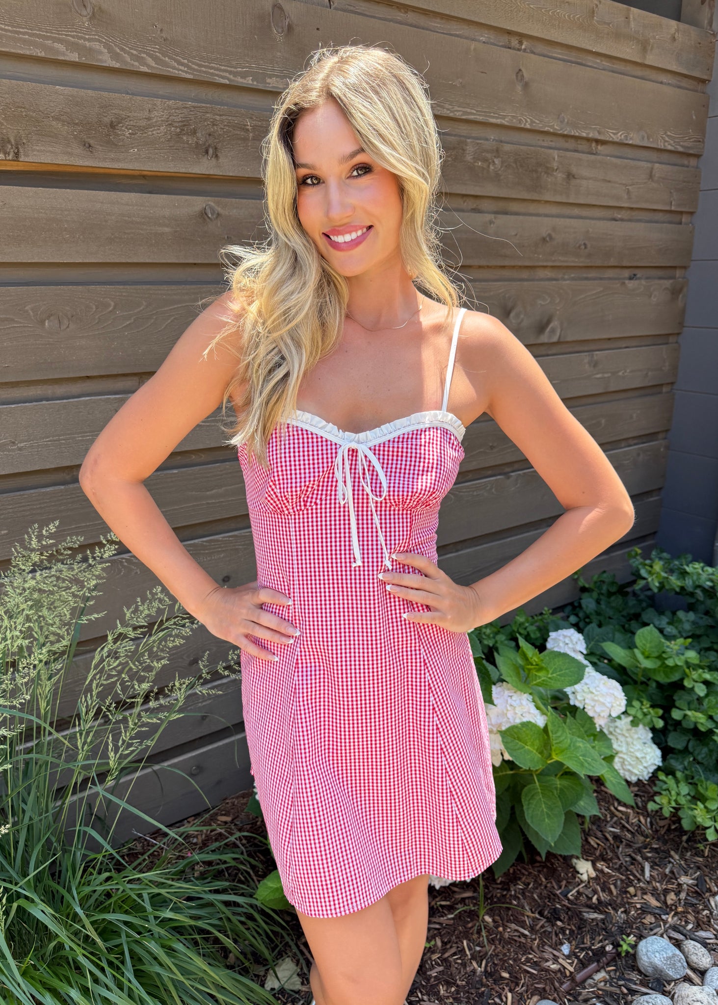Too Sweet For Me Red Gingham Dress