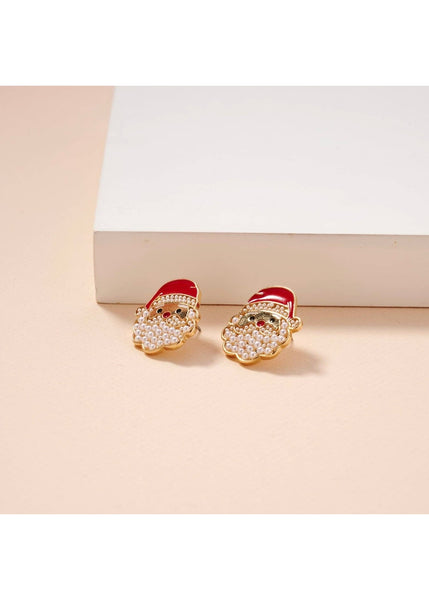 Pearl Santa Claus Stud Earrings
