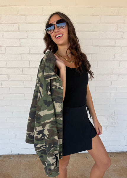 Now You See Me Camo Denim Jacket