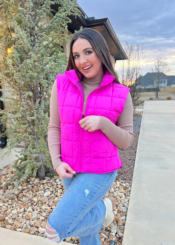 Never Ending Fuchsia Puffer Vest
