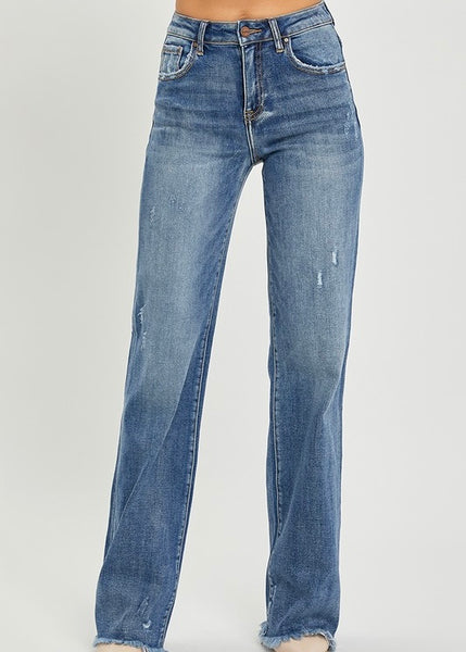 Avery High Rise Dark Straight Jean