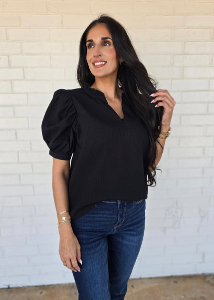 Trust The Process Black V Neck Top
