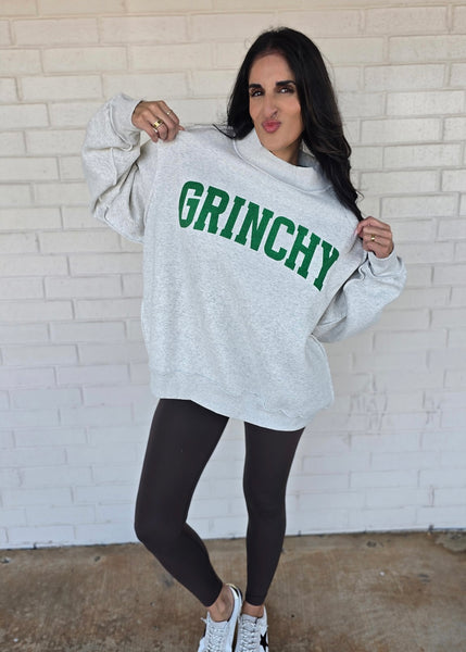 "Grinchy/Naughty" Reversible Mock Neck Sweatshirt