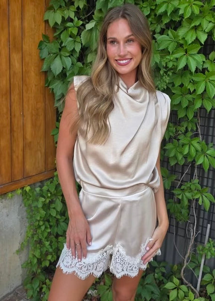 More Than Enough Beige Sleeveless Top