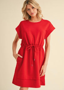 Thinking About The Weekend Red Jersey Dress