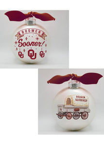 Oklahoma Mascot Glass Ball Ornament
