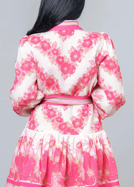 Lovely Looks Pink Multi Floral Dress