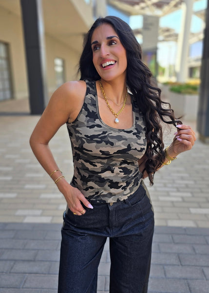 Who You Want To Be Camo Ribbed Tank