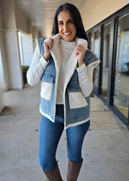 Wish I Could Washed Denim Cloud Vest