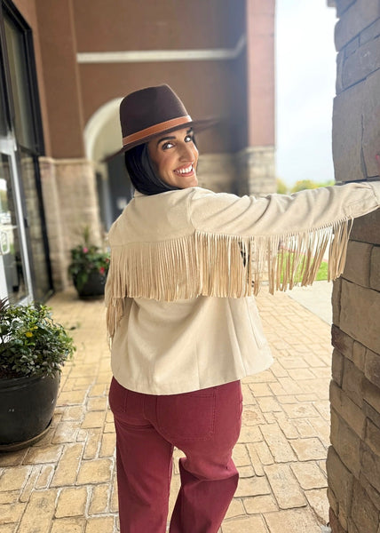 Country Girl Ivory Suede Fringe Jacket