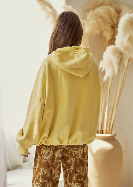 All Is Bright Yellow Half Zip Hoodie