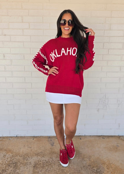 Oklahoma Game Day Red Sweater