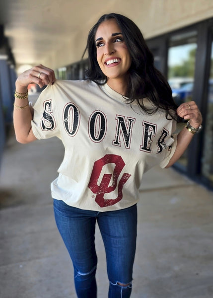 Oklahoma "SOONERS" Southern Split Oversized Band Tee