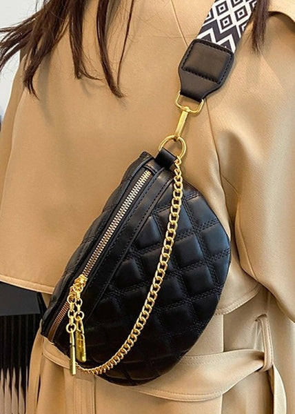 Quilted Black Crossbody Bum Bag