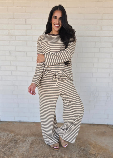 Sippin' On Sweets Striped 2 Pc Pant Set
