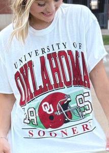 University Of Oklahoma Sooners Rhinestoned Helmet Stadium Tee