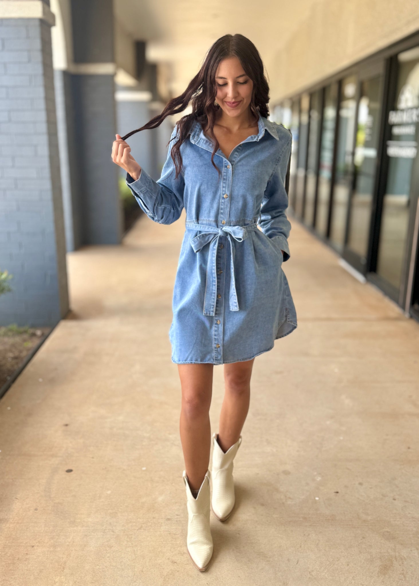 Time After Time Denim Shirt Dress