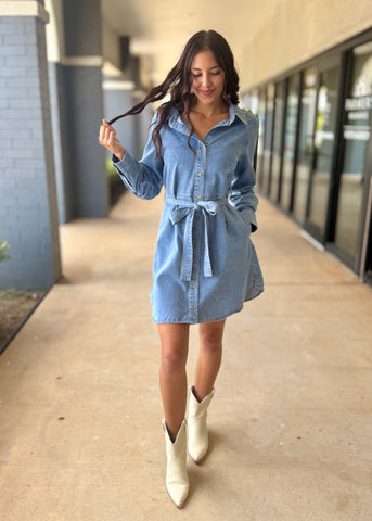 Time After Time Denim Shirt Dress