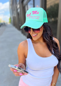 "Text Me When You Get To The Lake" Trucker Hat - Mint