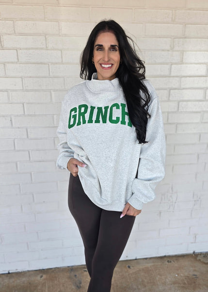 "Grinchy/Naughty" Reversible Mock Neck Sweatshirt