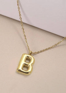 18K STAINLESS STEEL TARNISH FREE  INITIAL NECKLACE | B