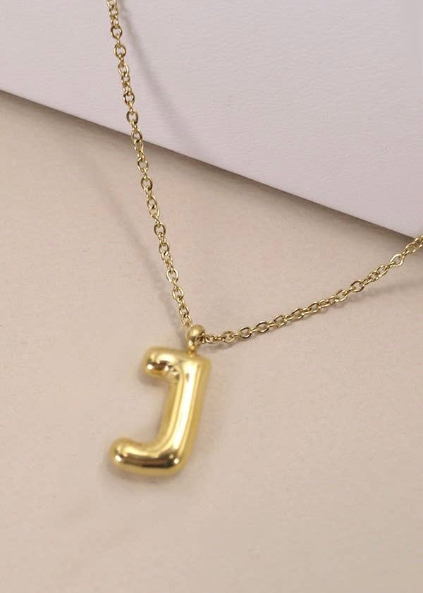 18K STAINLESS STEEL TARNISH FREE  INITIAL NECKLACE | J