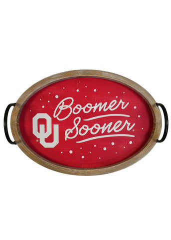 Oklahoma Spirit Wood Oval Tray