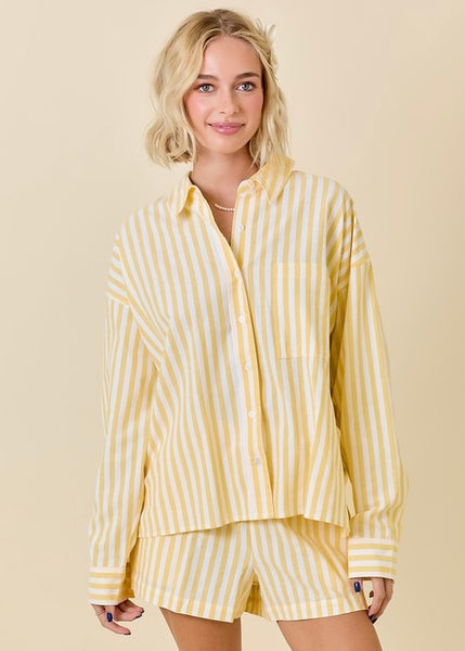 Lemoncello Striped 2 Pc Short Set