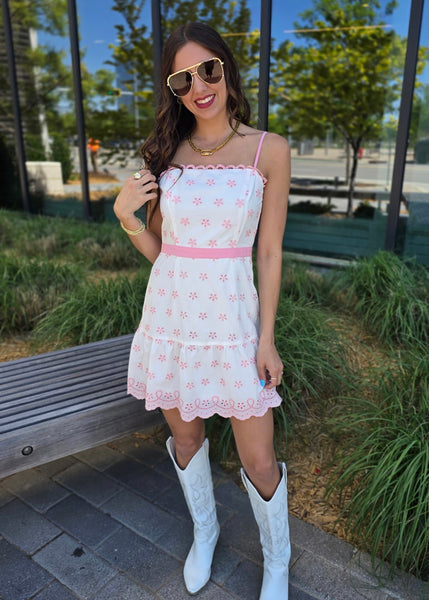 Sweet As Can Be Embroidered Mini Dress